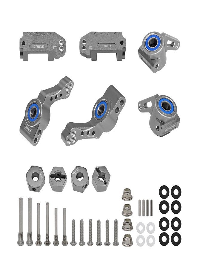 GTHELE Steering Blocks Caster Block Stub Axle Carriers & 12mm Hex Wheel Hubs for Traxxas 2WD 1/10 Slash, Stampede, Rustler, Nitro Slash,Bandit-Replaces Part 3632 3736 3752 (Titanium) - Image 1